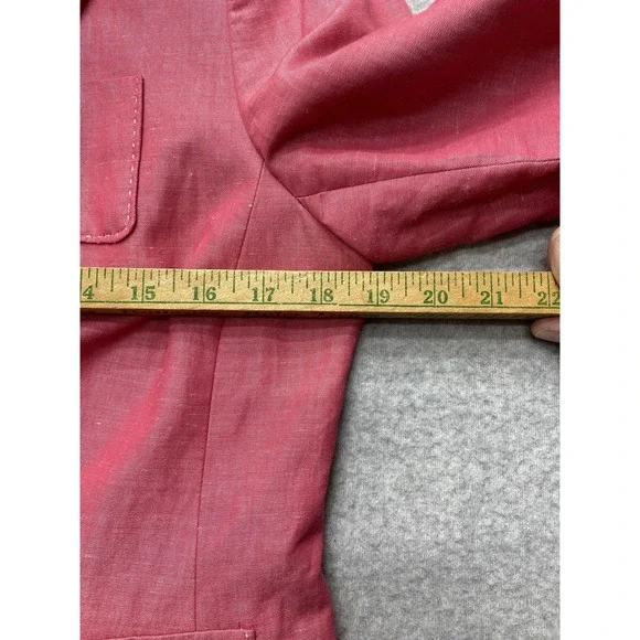 Loft Womens Blazer Jacket Medium Pink Linen Blend Business Casual Vintage Look - Picture 8 of 11